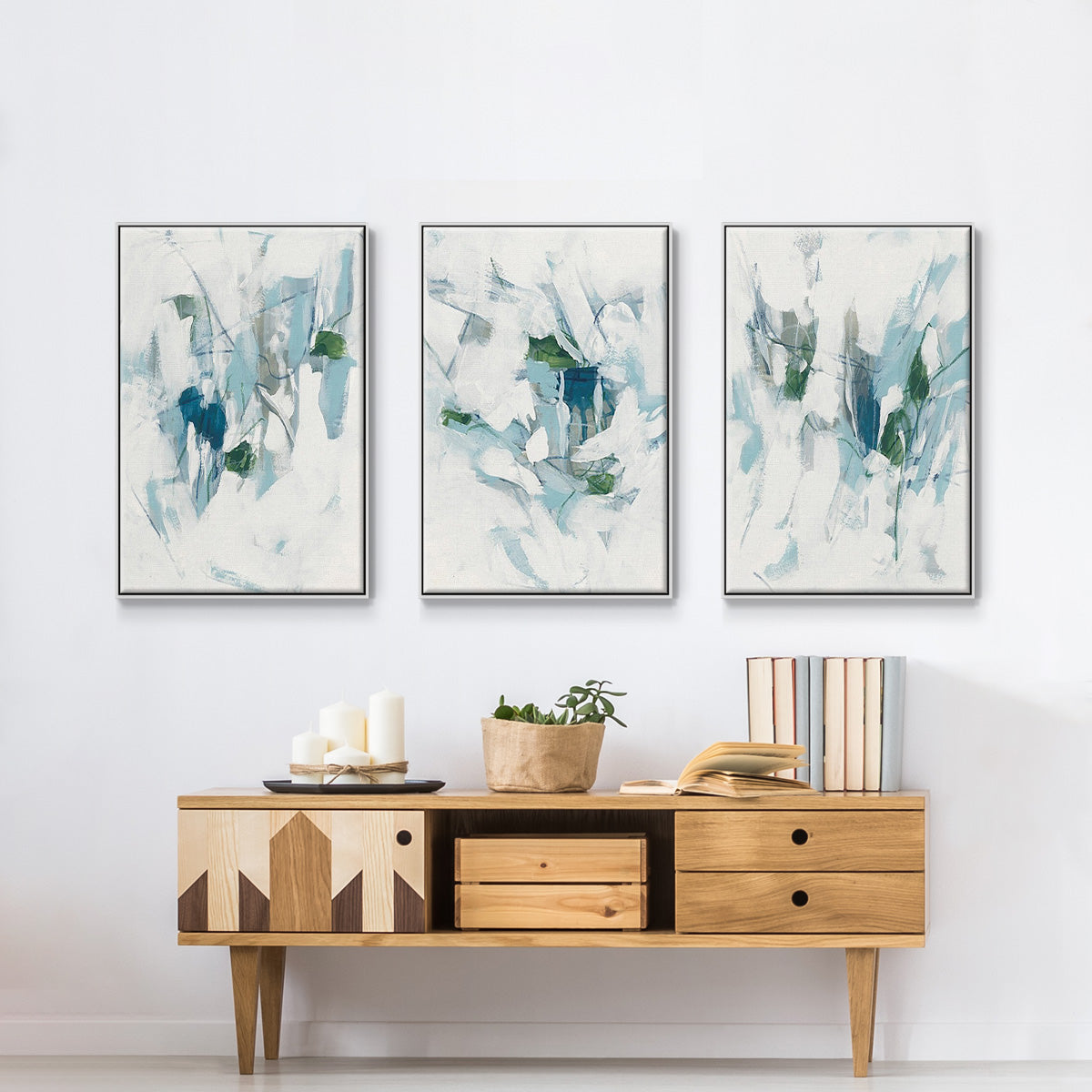 Ice Cavern I - Floater Framed Canvas Set
