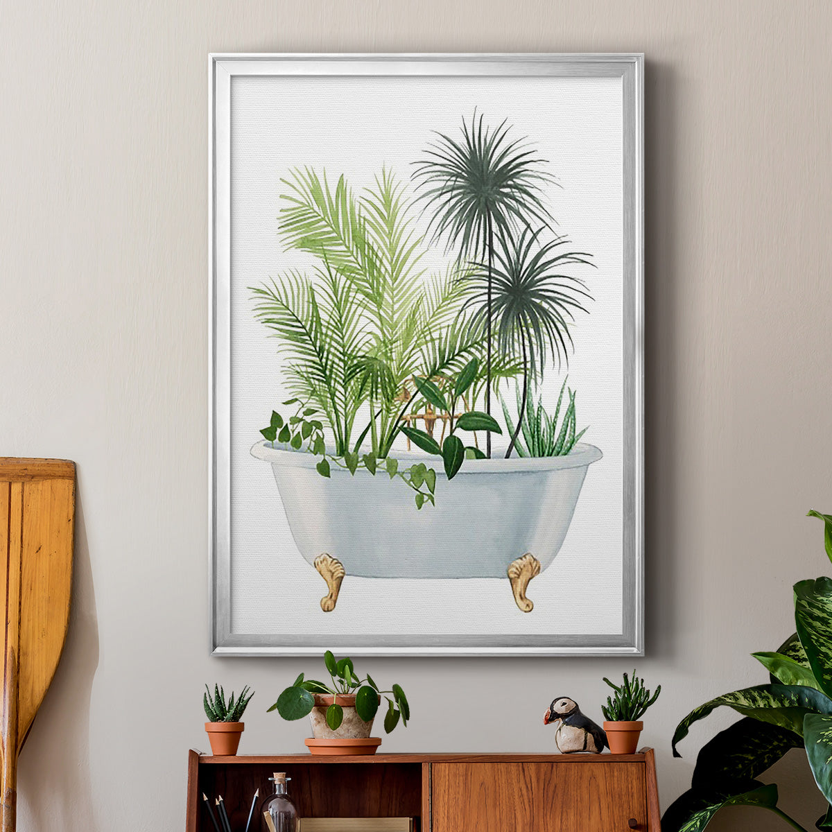 Plant Bath II - Modern Framed Canvas Print