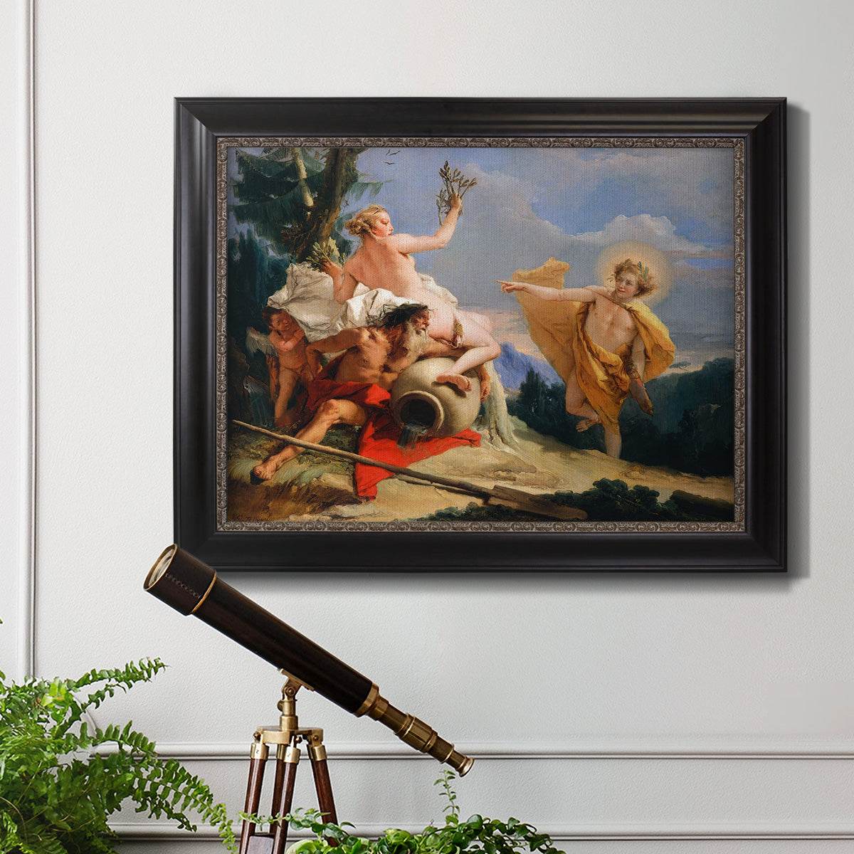 Apollo Pursuing Daphne - Ornate Framed Canvas Print