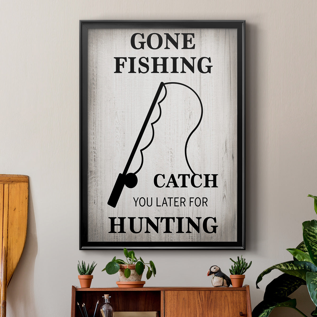 Gone Fishing - Modern Framed Canvas Print