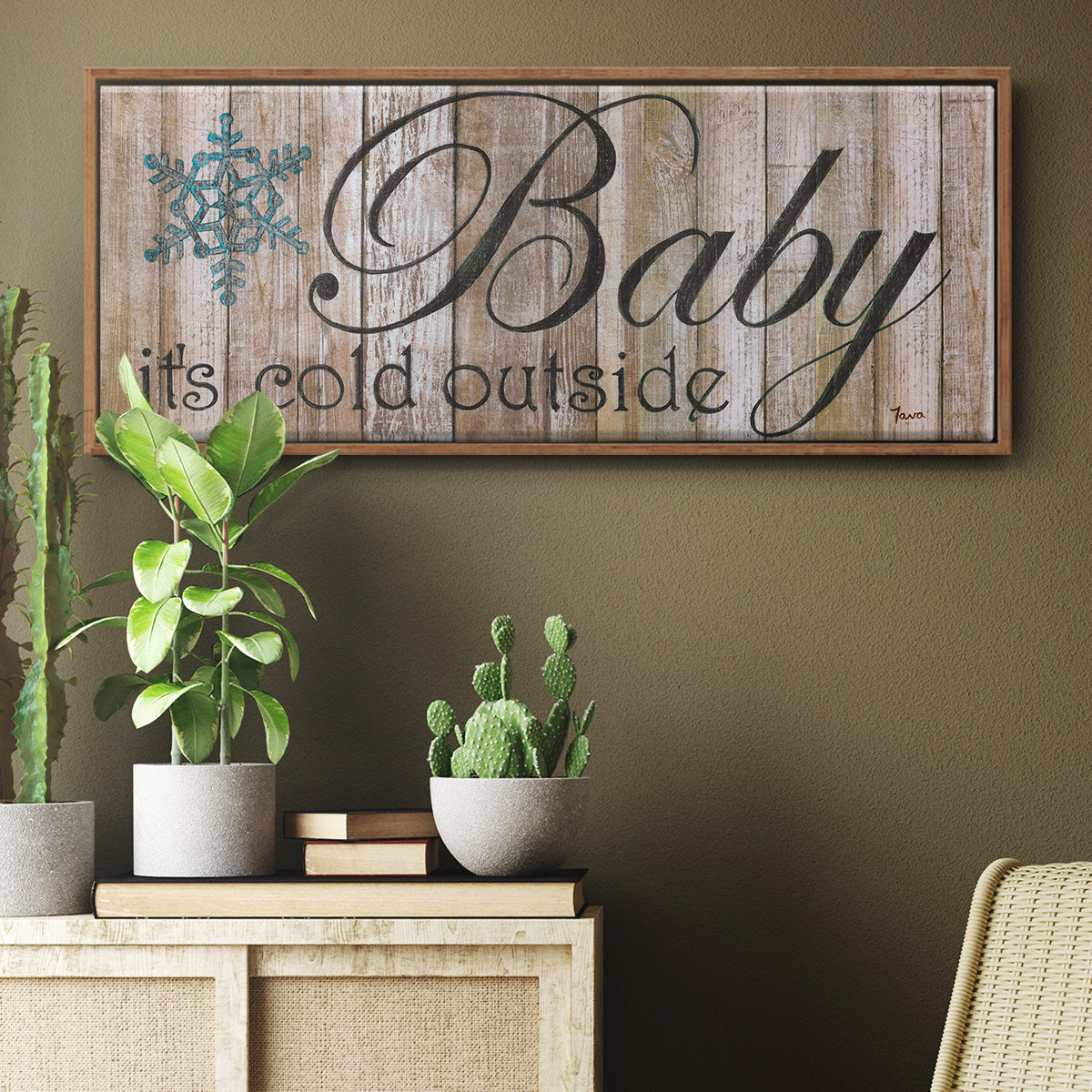 Baby It's Cold - Floater Framed Canvas Print