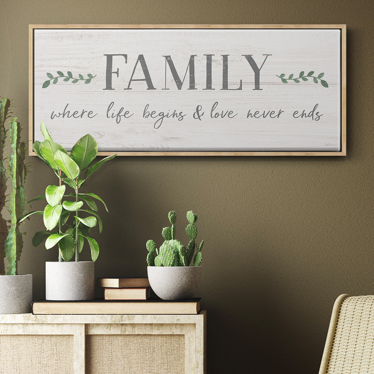 Love Never Ends - Floater Framed Canvas Print