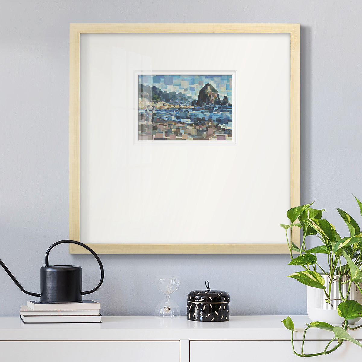 Evening in Cannon Beach- Premium Framed Print Double Matboard