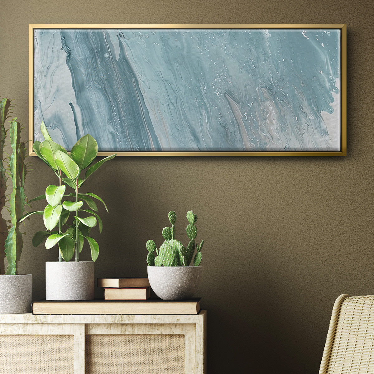 Cirrus I - Floater Framed Canvas Print