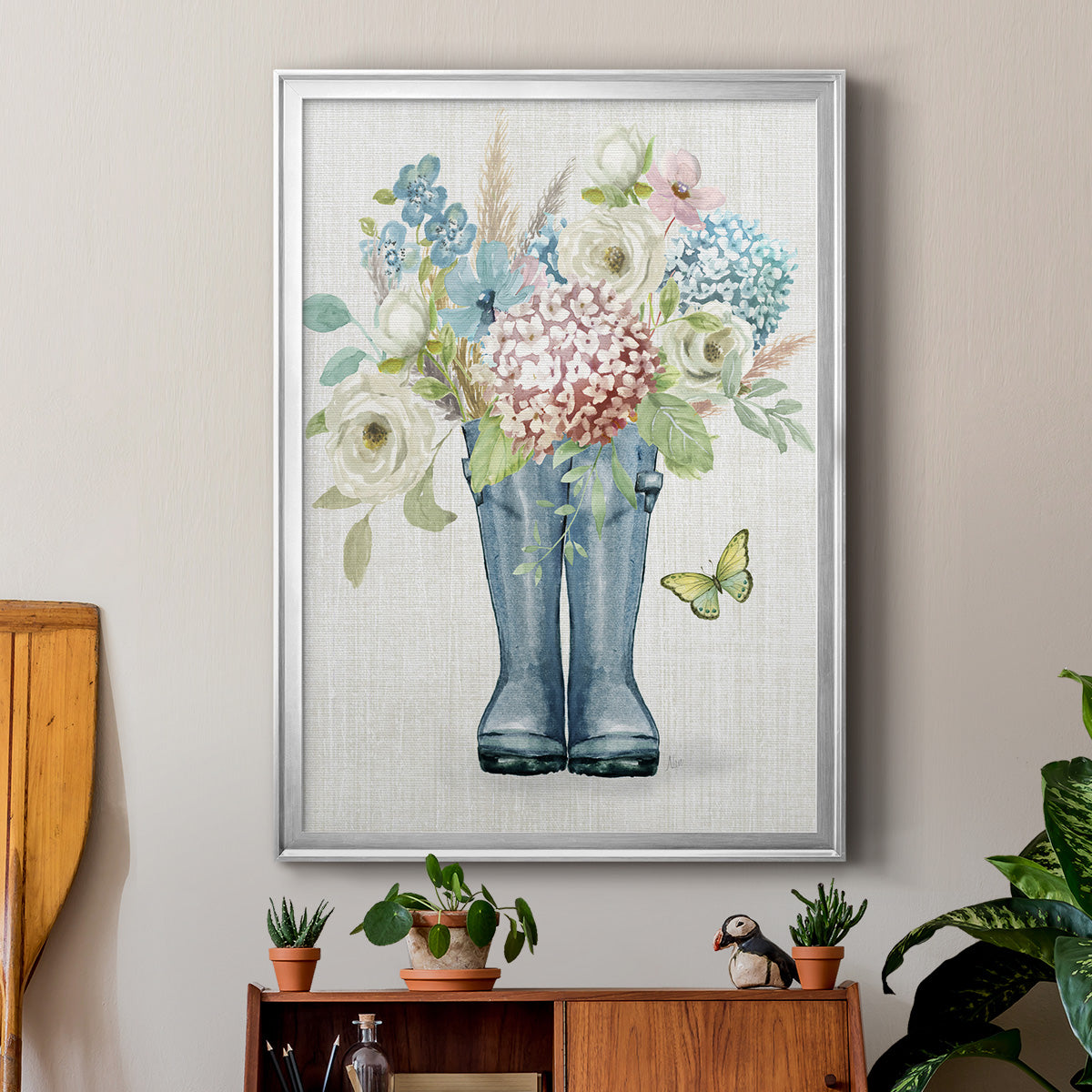 Garden Boots - Modern Framed Canvas Print