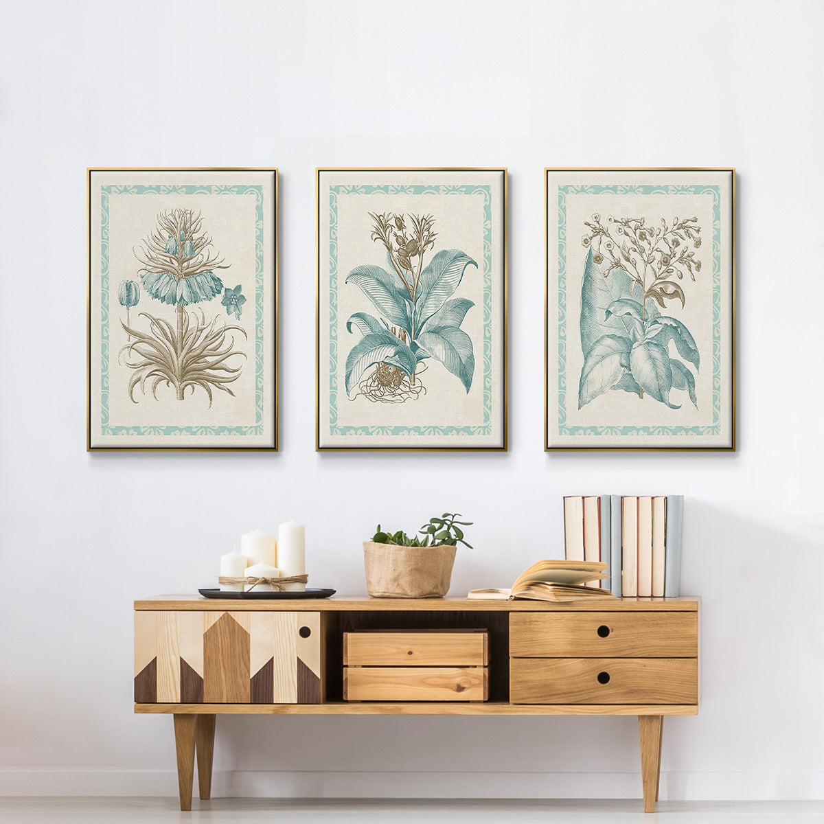 Willow Blue Besler I - Floater Framed Canvas Set