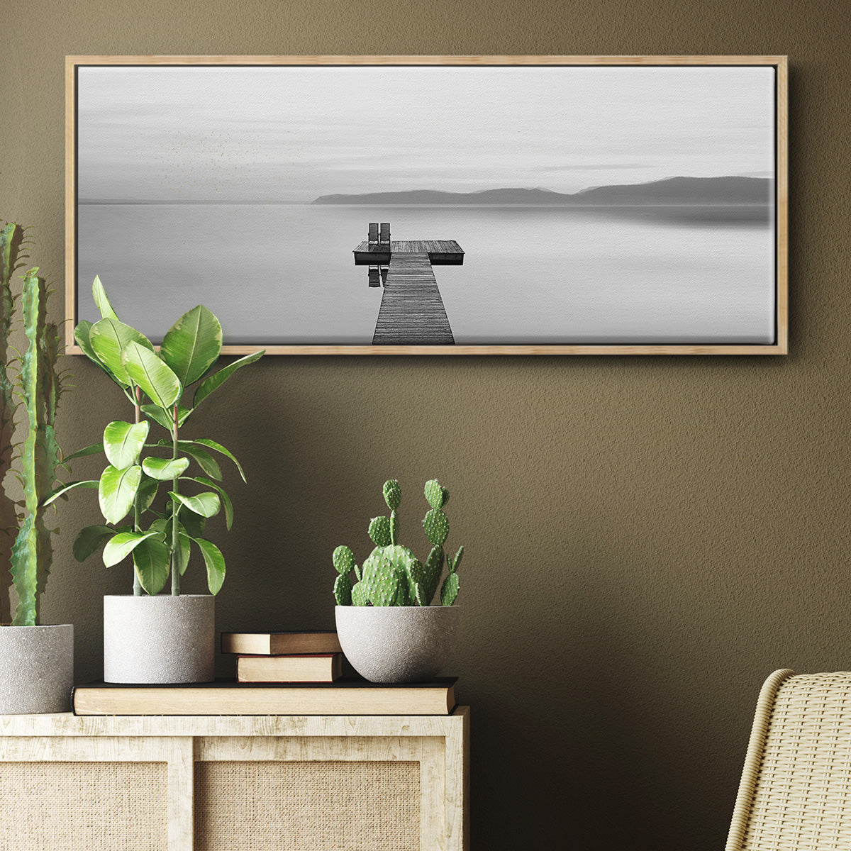 Black & White Water Panel XII - Floater Framed Canvas Print