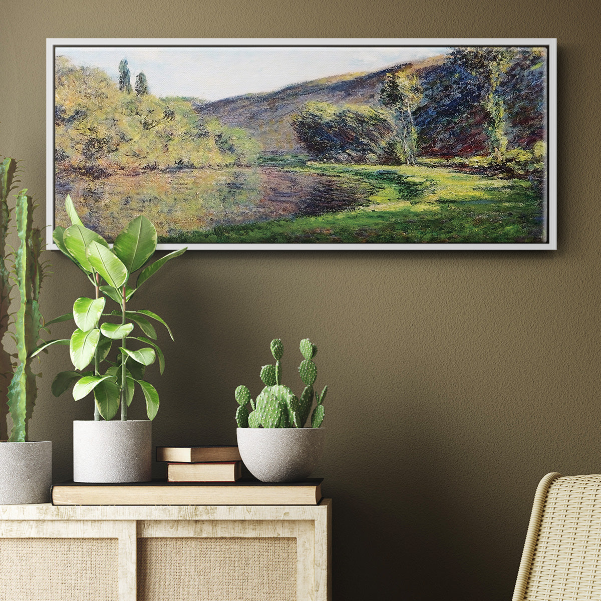 The Seine at Jeufosse, 1884 - Floater Framed Canvas Print