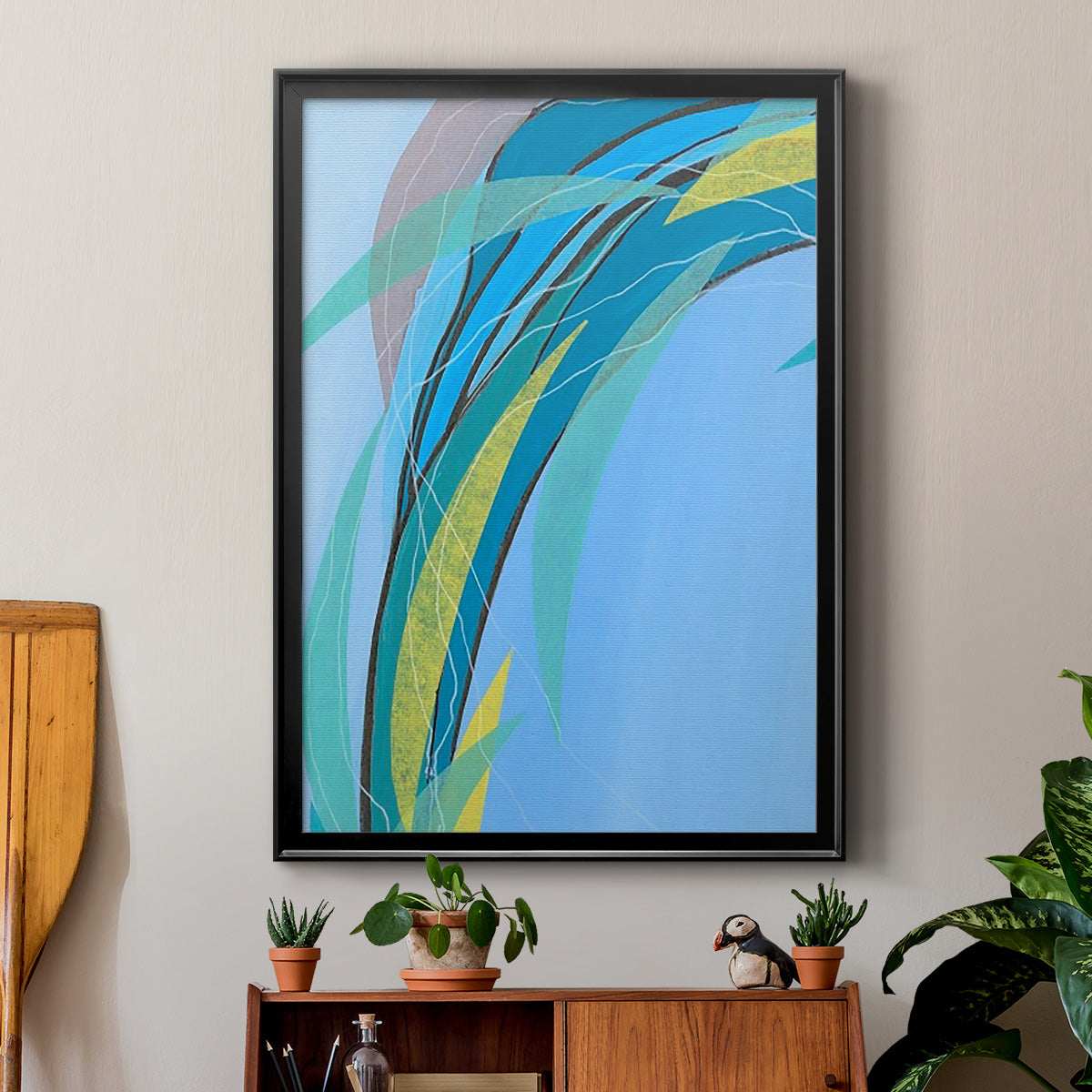 Circulating Flow III - Modern Framed Canvas Print