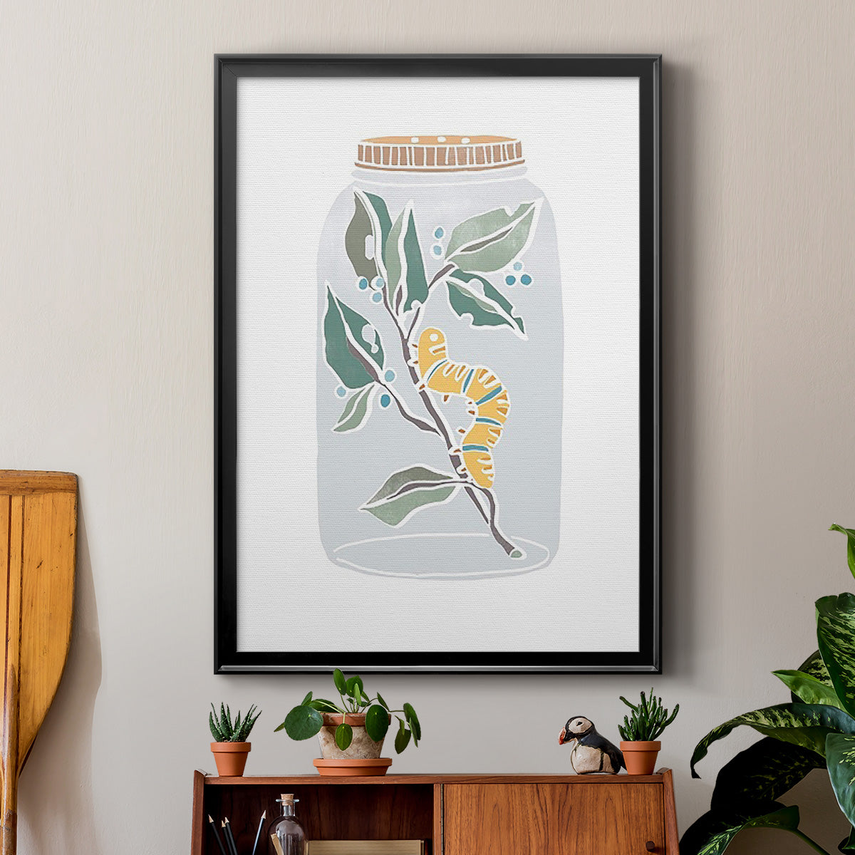 Nature Jar I - Modern Framed Canvas Print