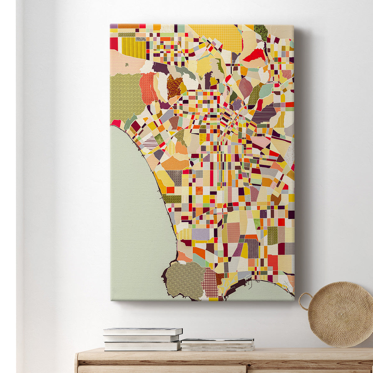 Modern Los Angeles Map Premium Gallery Wrapped Canvas - Ready to Hang