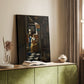 Canvas art print of a quiet domestic scene with figures and gentle illumination styled in a home decor setting.