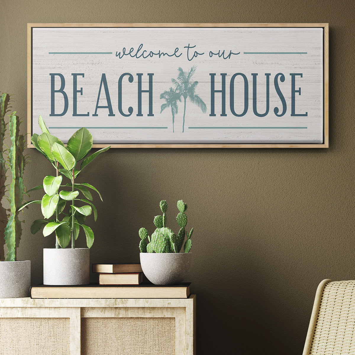Our Beach House - Floater Framed Canvas Print