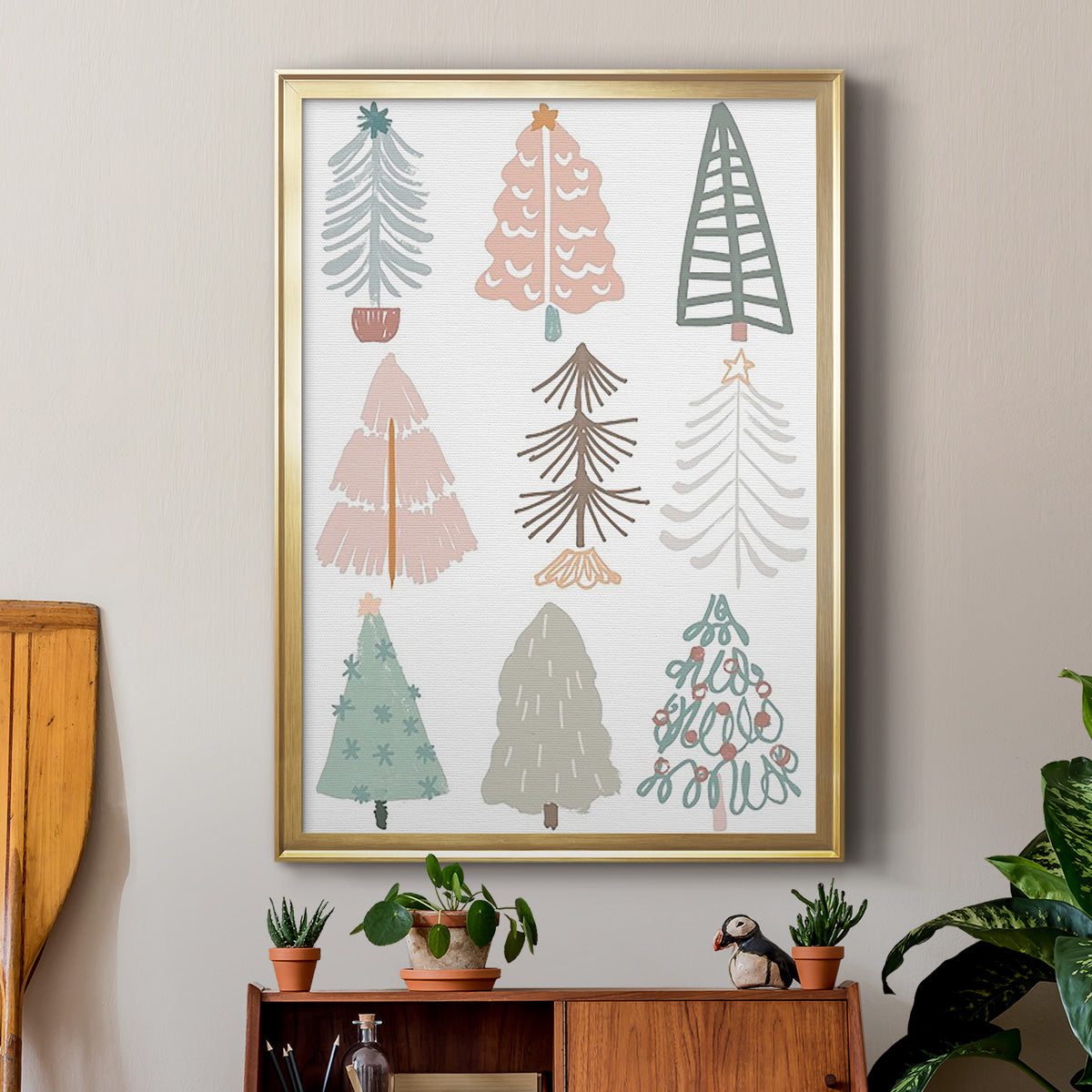 Christmas Tree Sketchbook II - Modern Framed Canvas Print