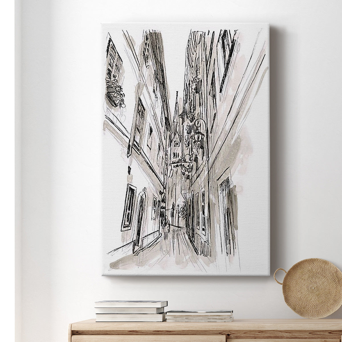 Europe Street Sketches III Premium Gallery Wrapped Canvas - Ready to Hang