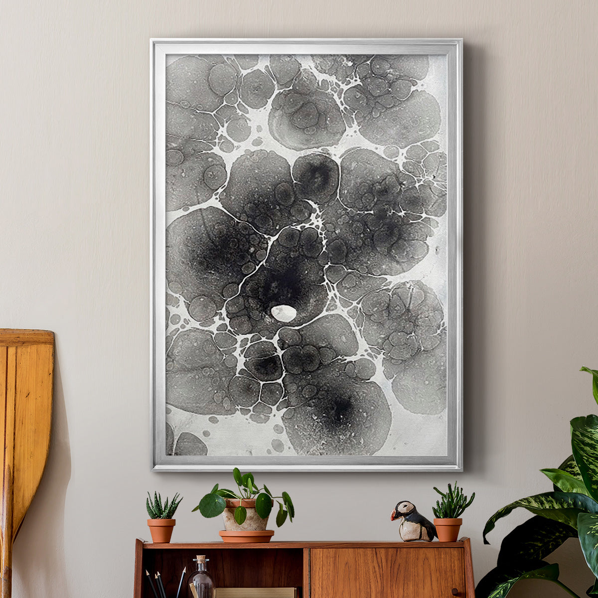 Marbling XIV - Modern Framed Canvas Print