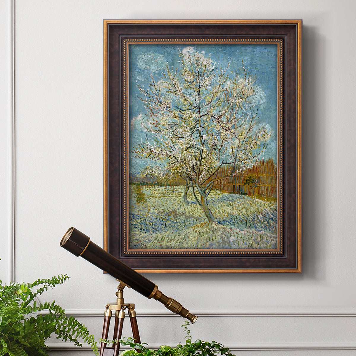  The Pink Peach Tree - Ornate Framed Canvas Print