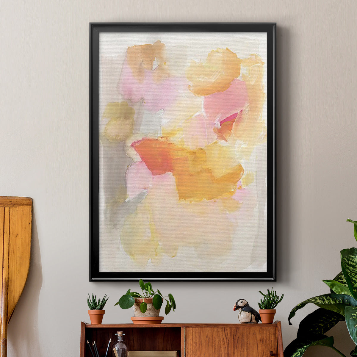 Warm Petals I - Modern Framed Canvas Print