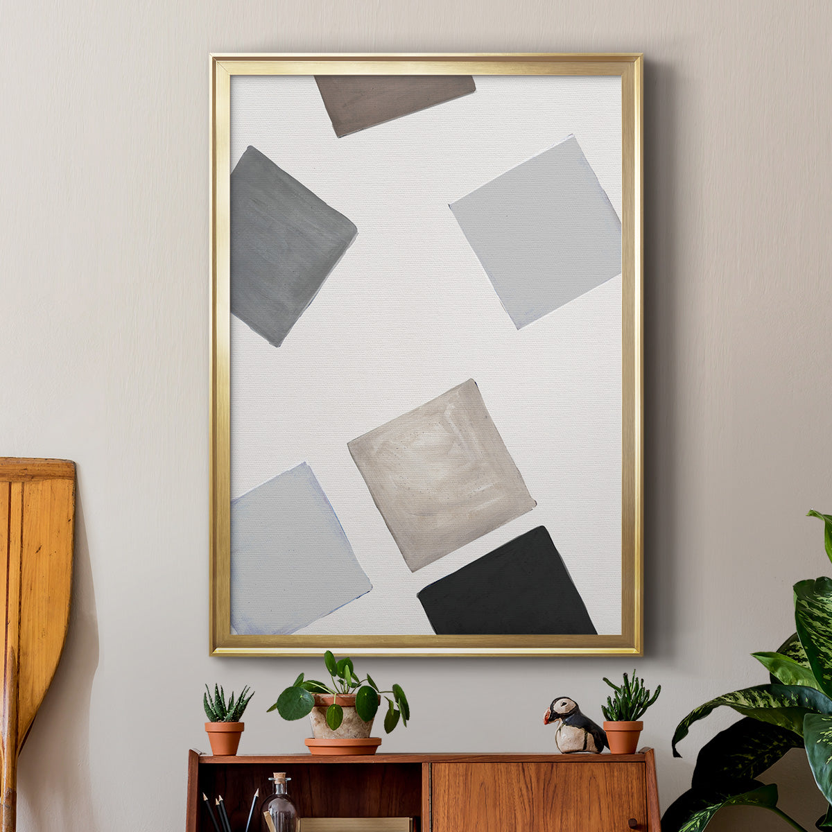 Block Encounter Revisit II - Modern Framed Canvas Print