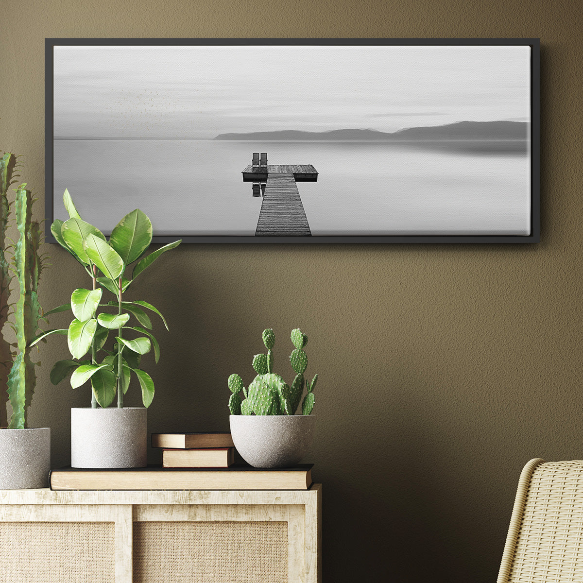Black & White Water Panel XII - Floater Framed Canvas Print