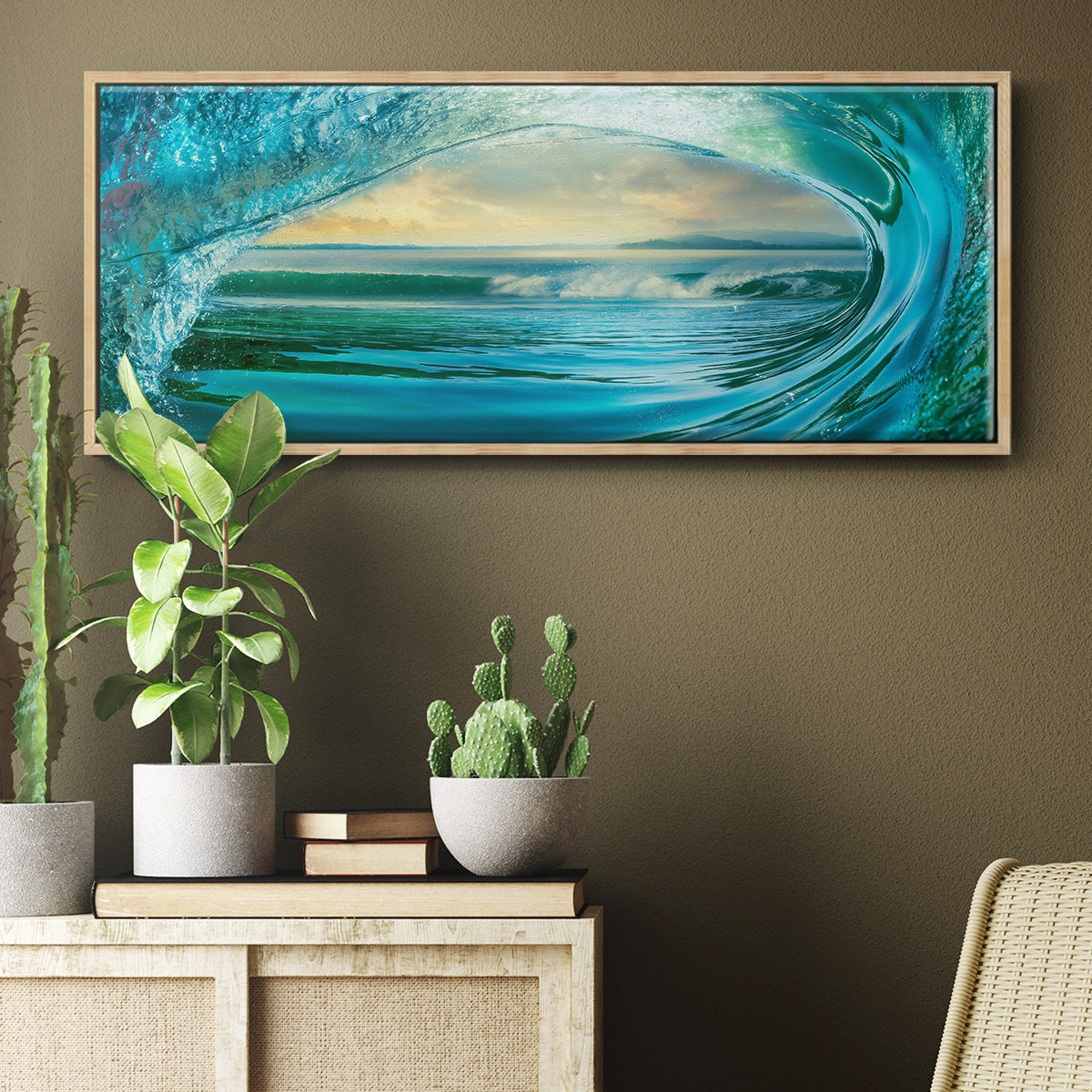 Big Wave - Floater Framed Canvas Print