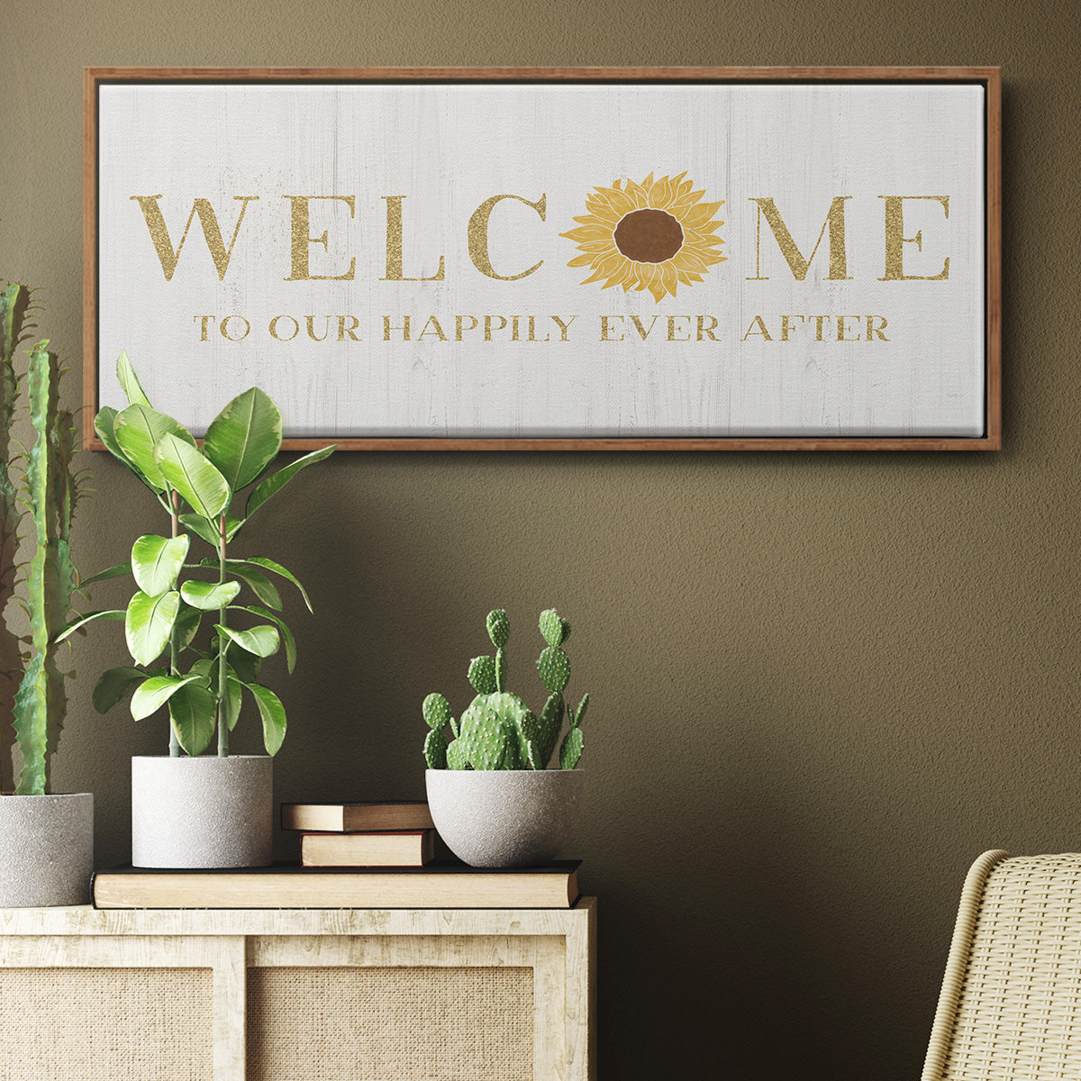 Welcome Happily Ever After - Floater Framed Canvas Print