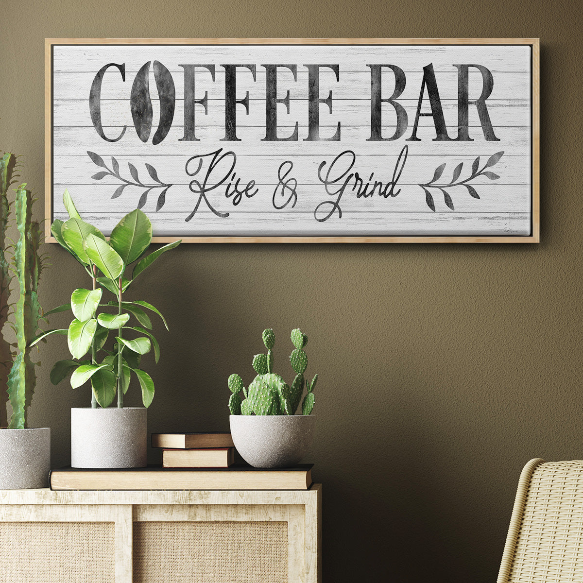 Coffee Bar - Floater Framed Canvas Print