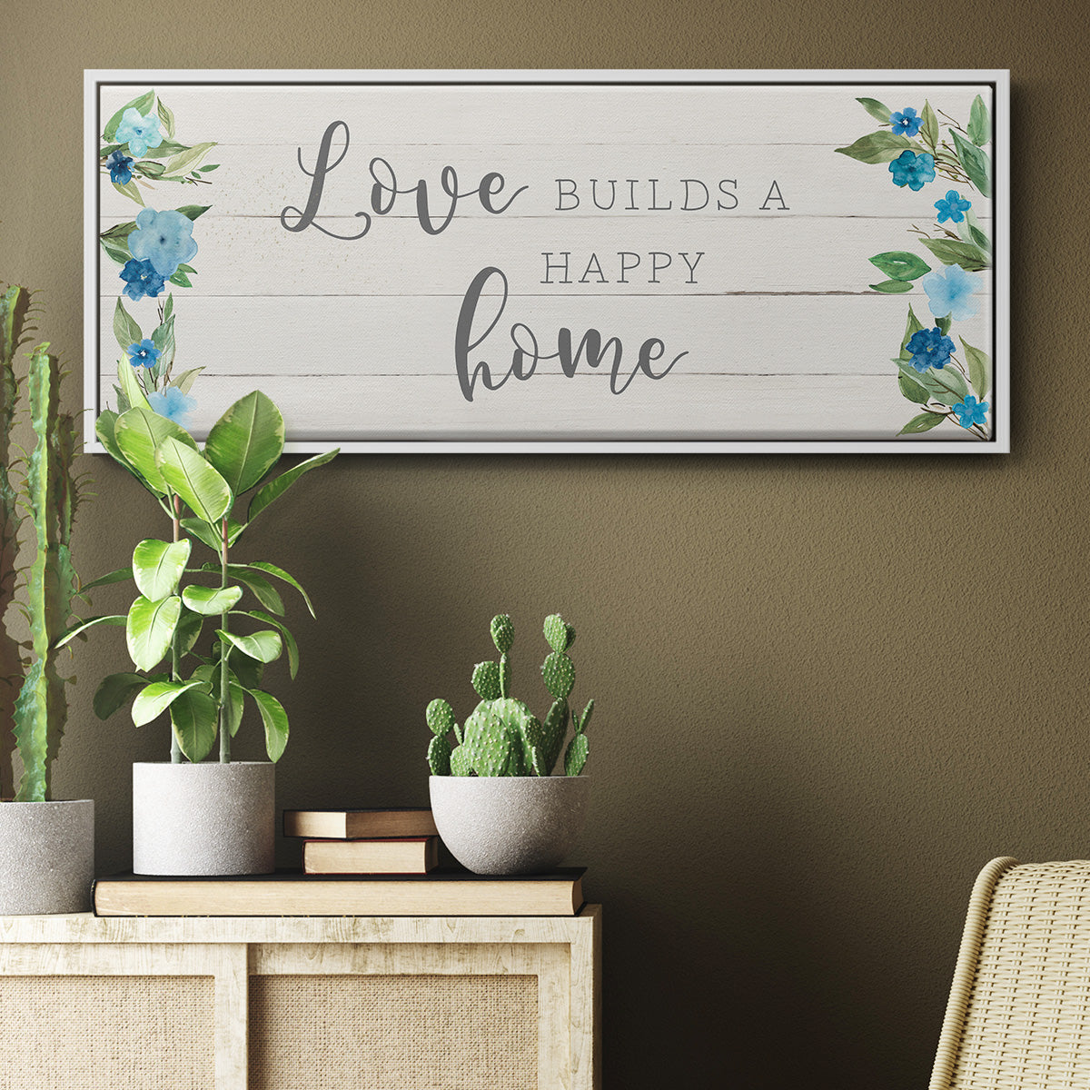 Love Builds - Floater Framed Canvas Print