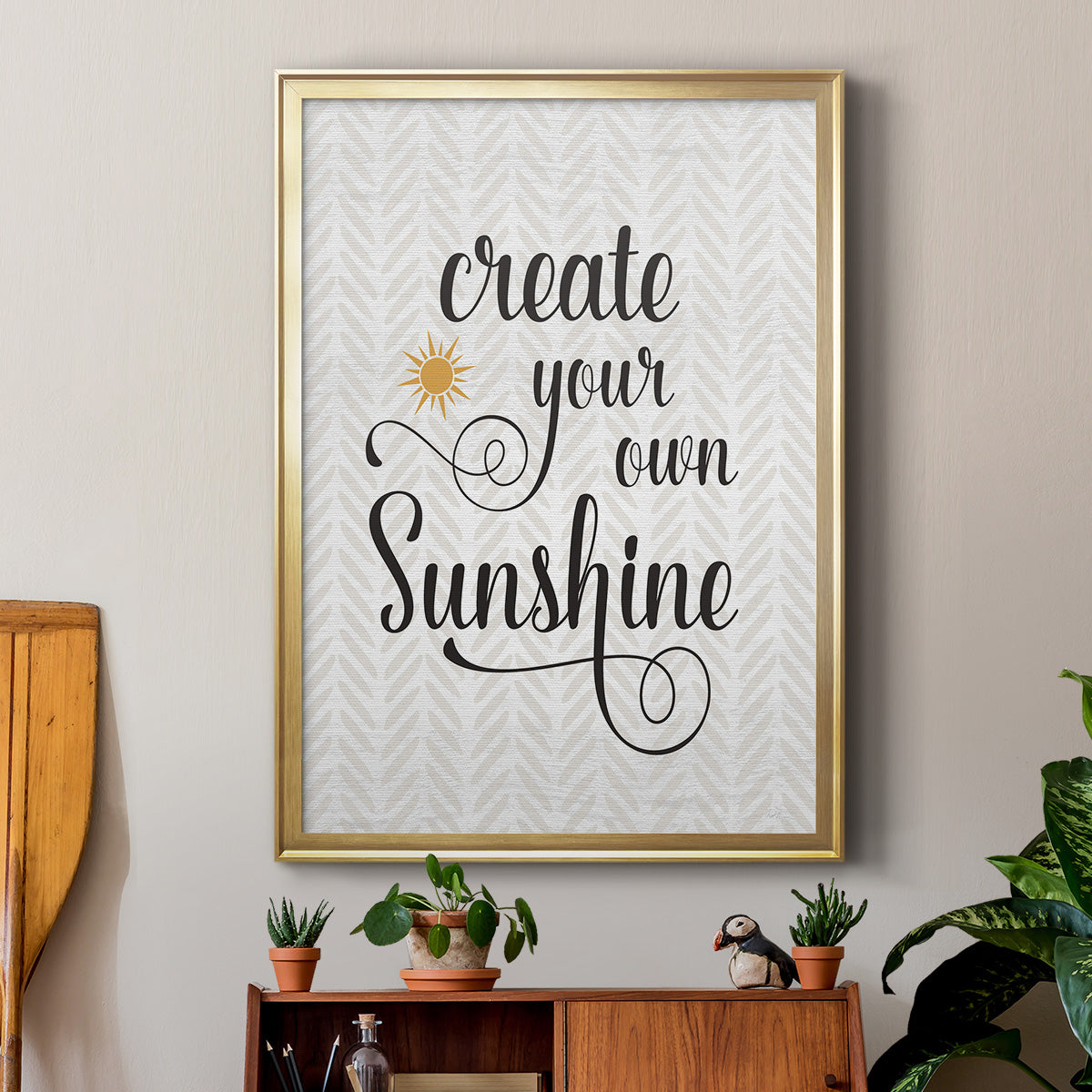 Create Your Own Sunshine - Modern Framed Canvas Print