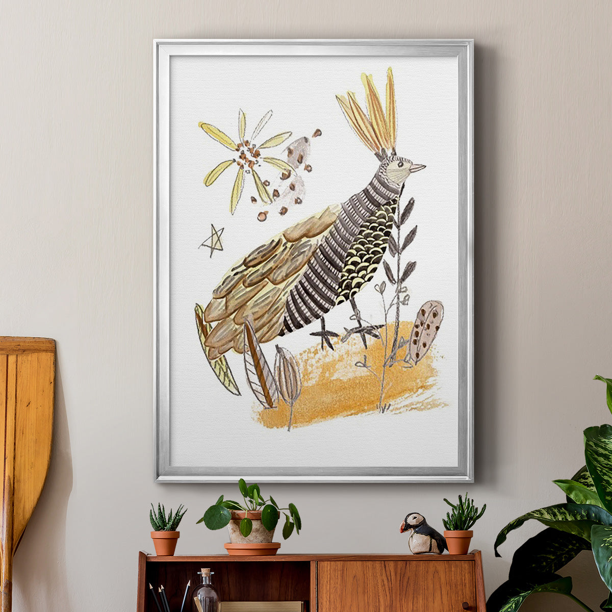Glowing Garden at Dusk III - Modern Framed Canvas Print