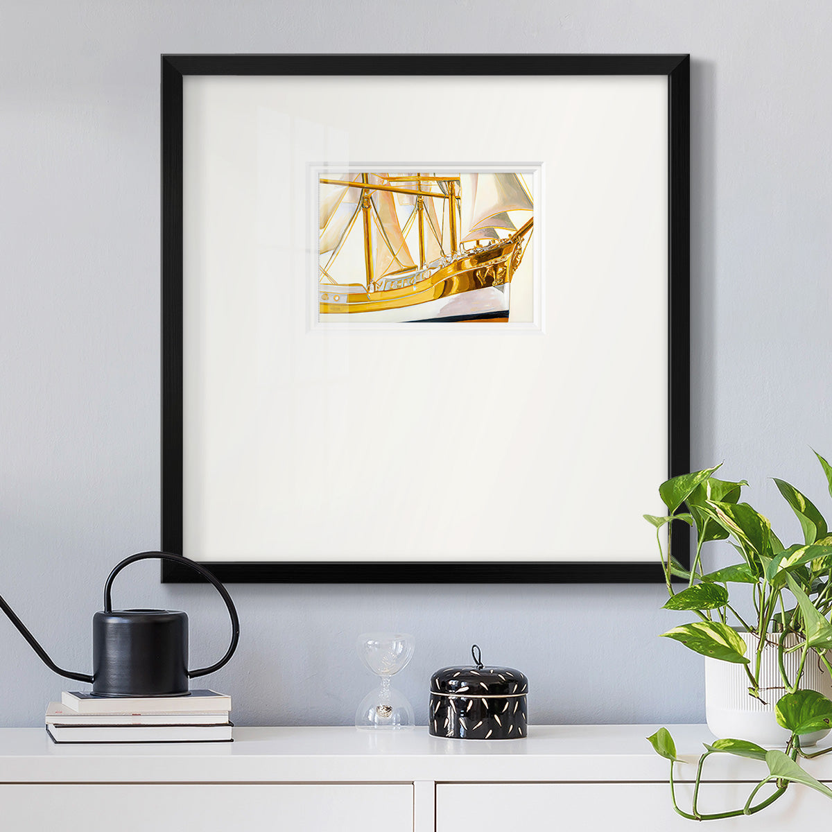 Gold Ship II Premium Framed Print Double Matboard