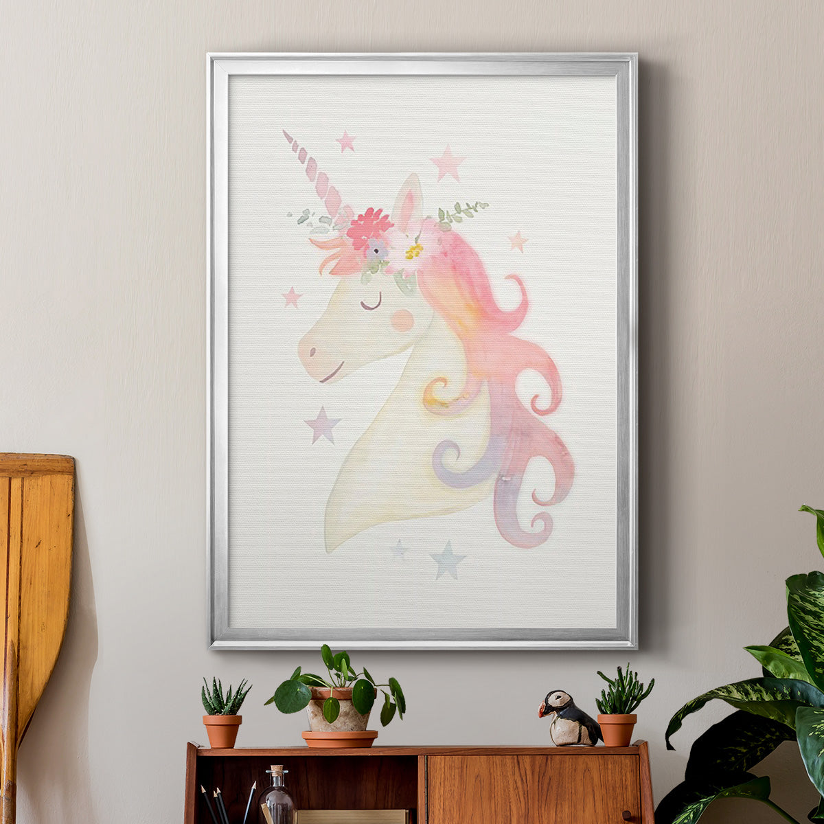 Sweet Unicorn I - Modern Framed Canvas Print