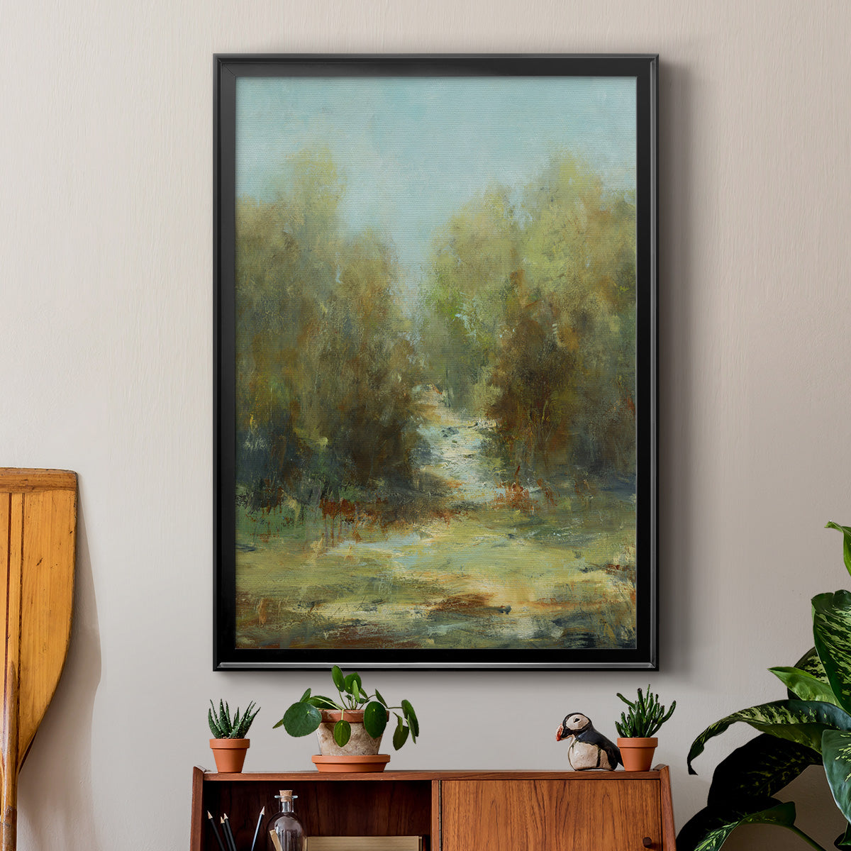 A Walk In The Woods - Modern Framed Canvas Print