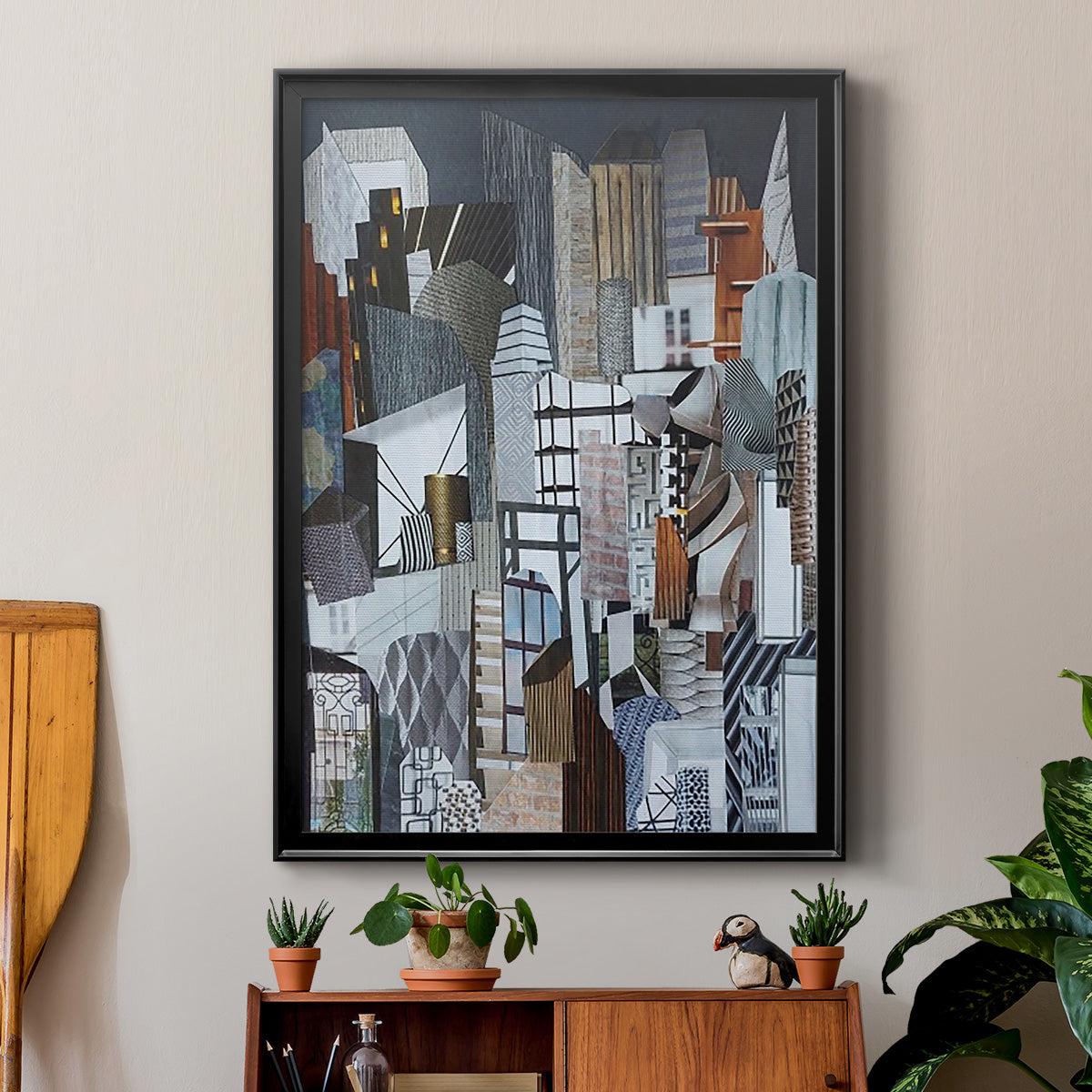 Western Metropolis - Modern Framed Canvas Print