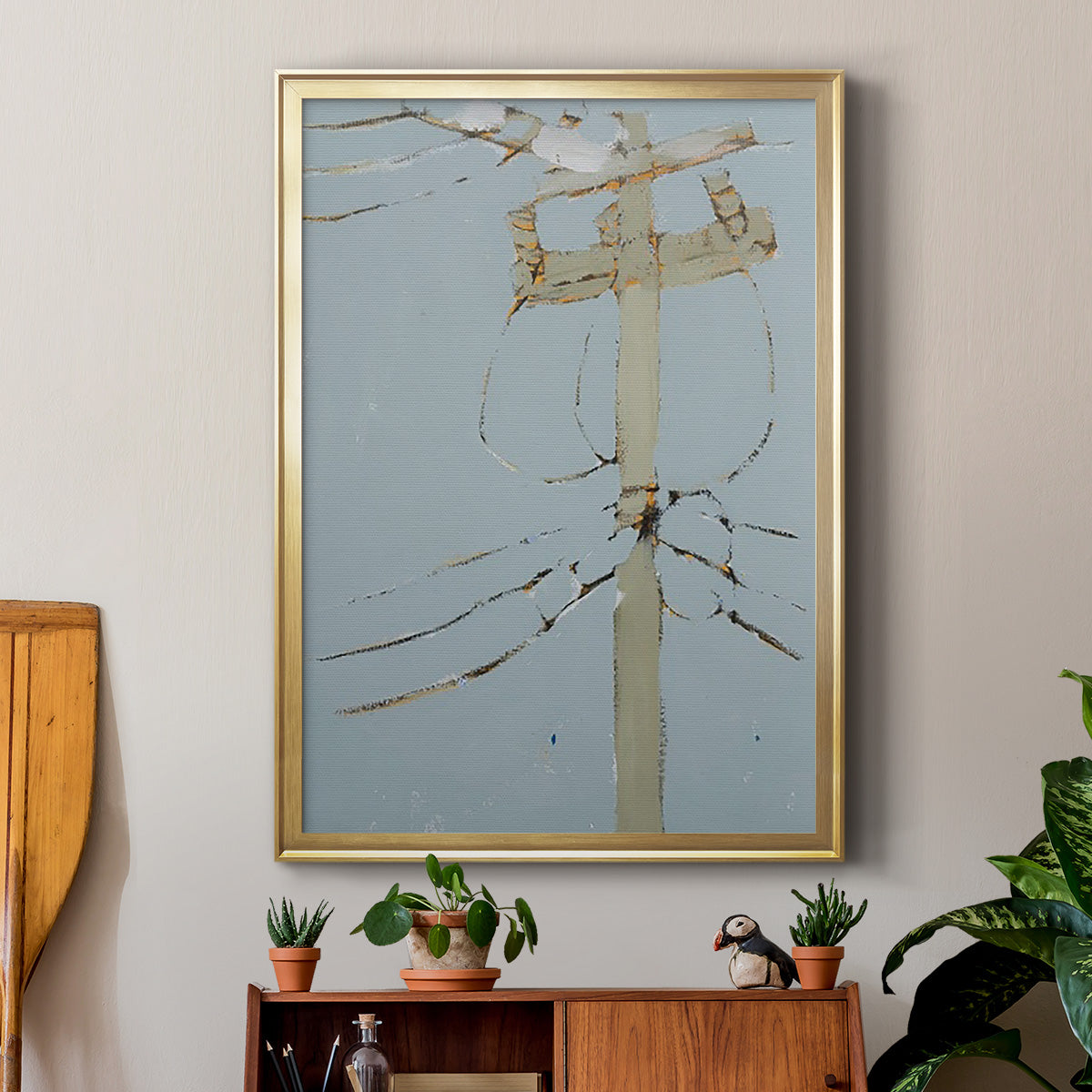 Wires V - Modern Framed Canvas Print