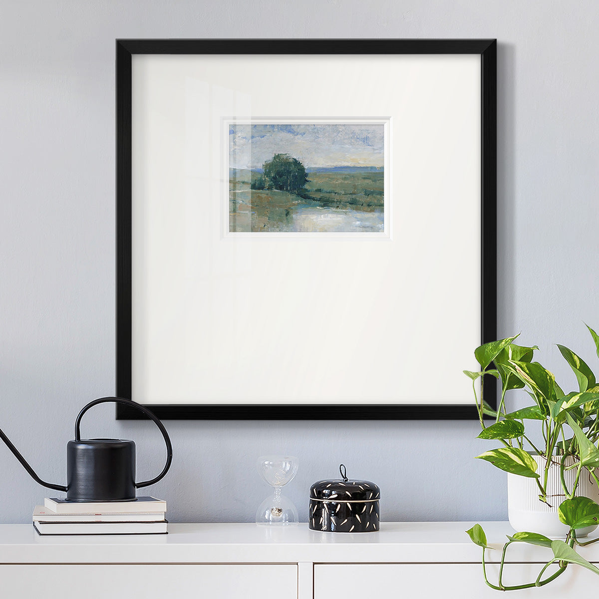 Riverbank Impression I Premium Framed Print Double Matboard