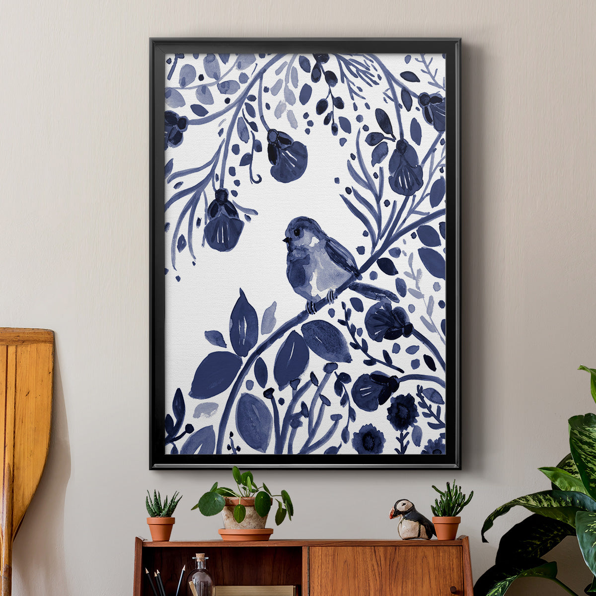 Indigo Song II - Modern Framed Canvas Print