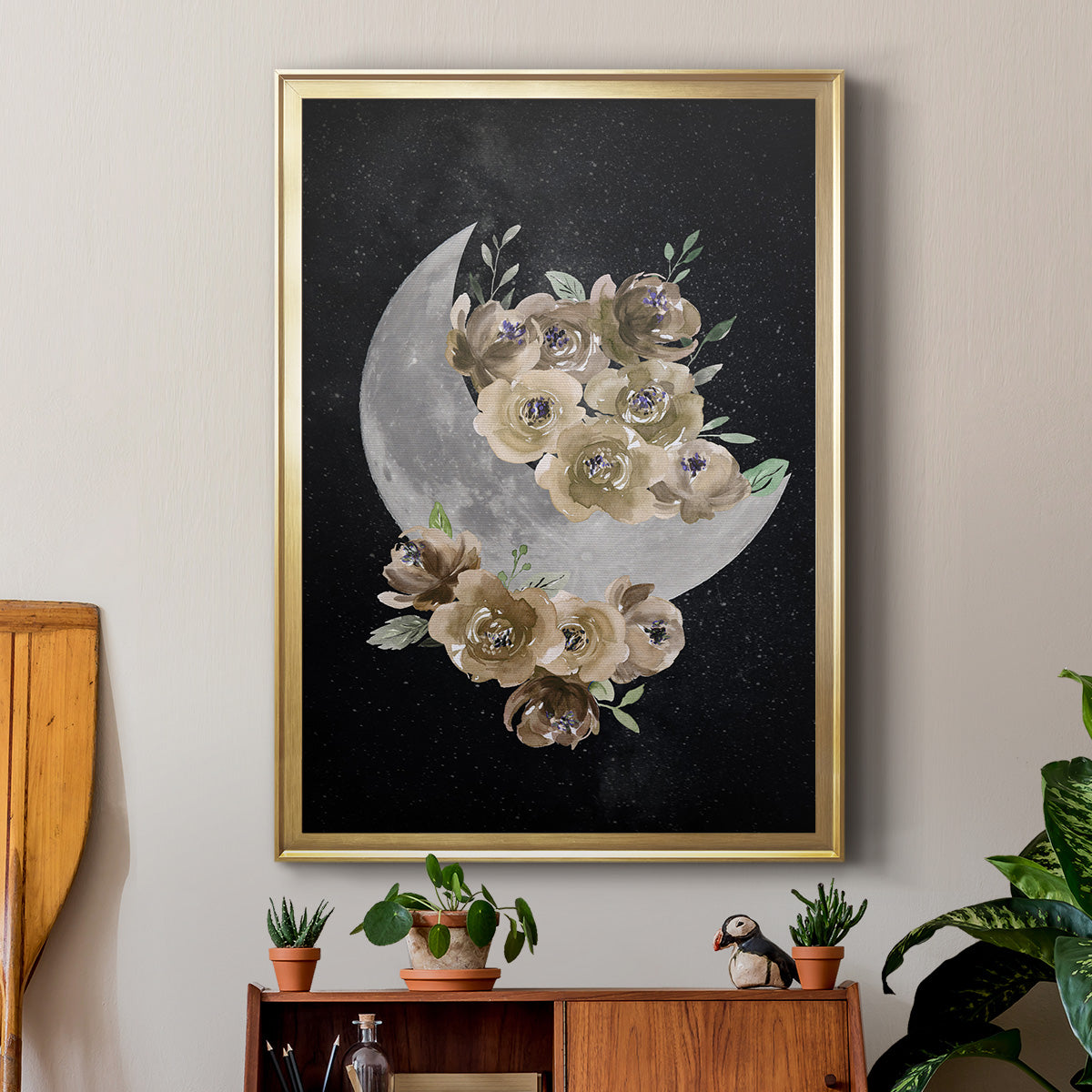 Bohemian Moon - Modern Framed Canvas Print