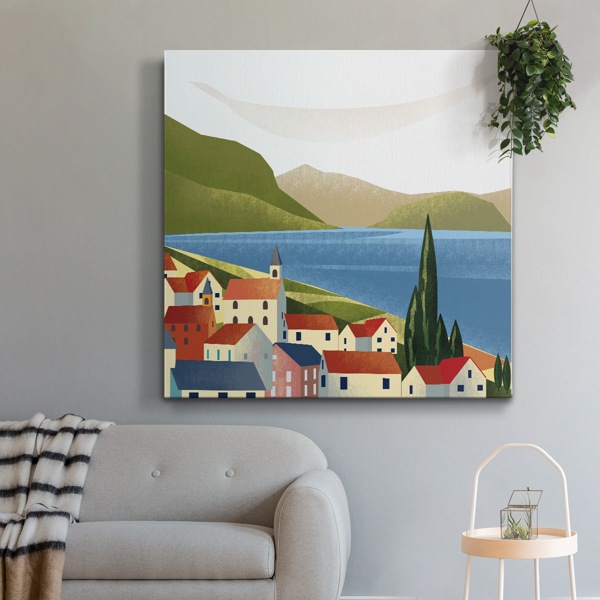 Illustrated Italian Landscape & Nature VIII-Premium Gallery Wrapped Canvas - Ready to Hang