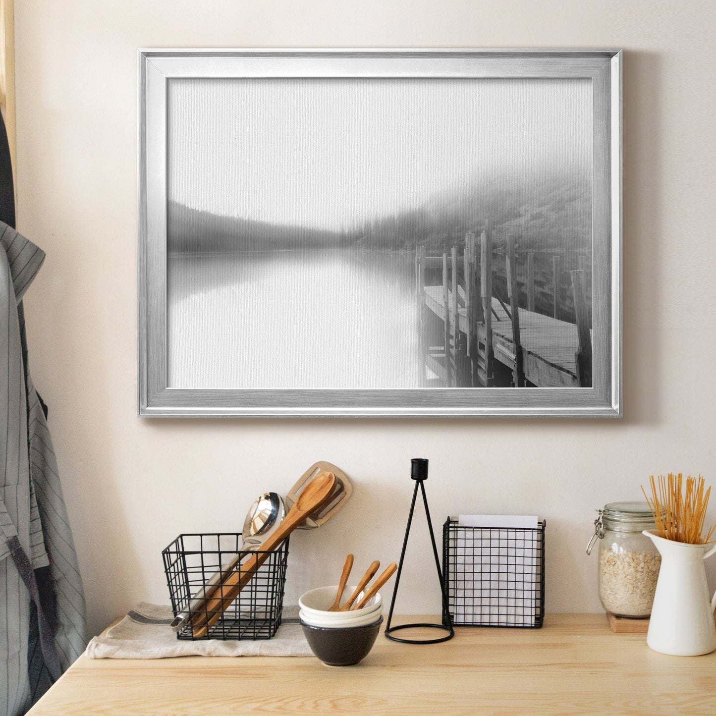 Mist on the Docks Premium Classic Framed Canvas - Ready to Hang