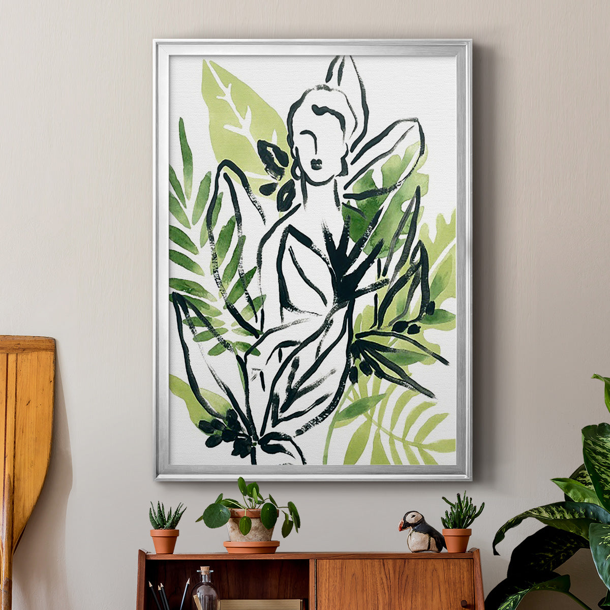 Tropical Sketchbook I - Modern Framed Canvas Print