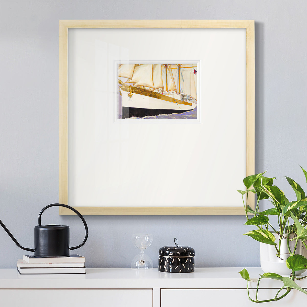 Godlen Sail V Premium Framed Print Double Matboard