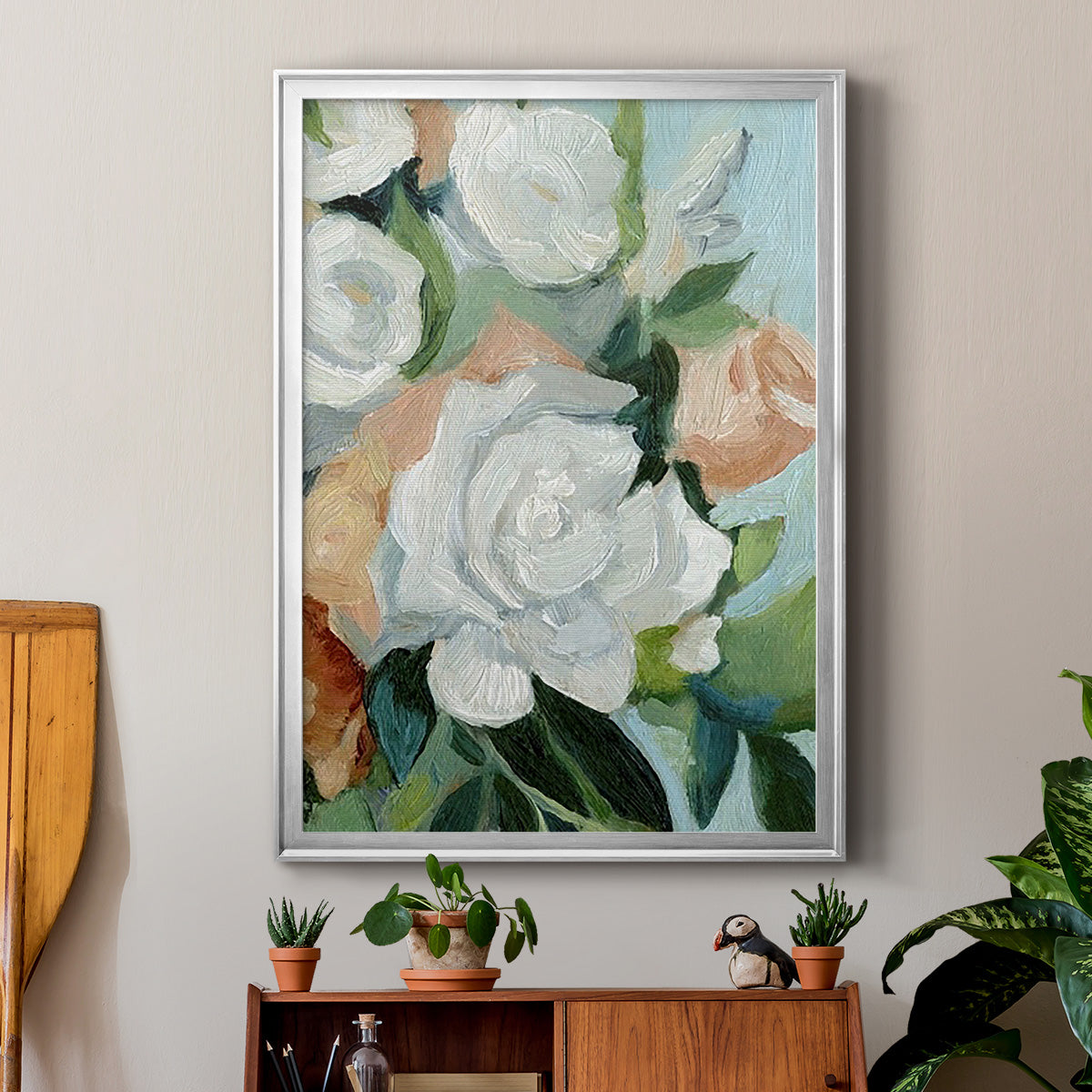 Bouquet Scatter I - Modern Framed Canvas Print