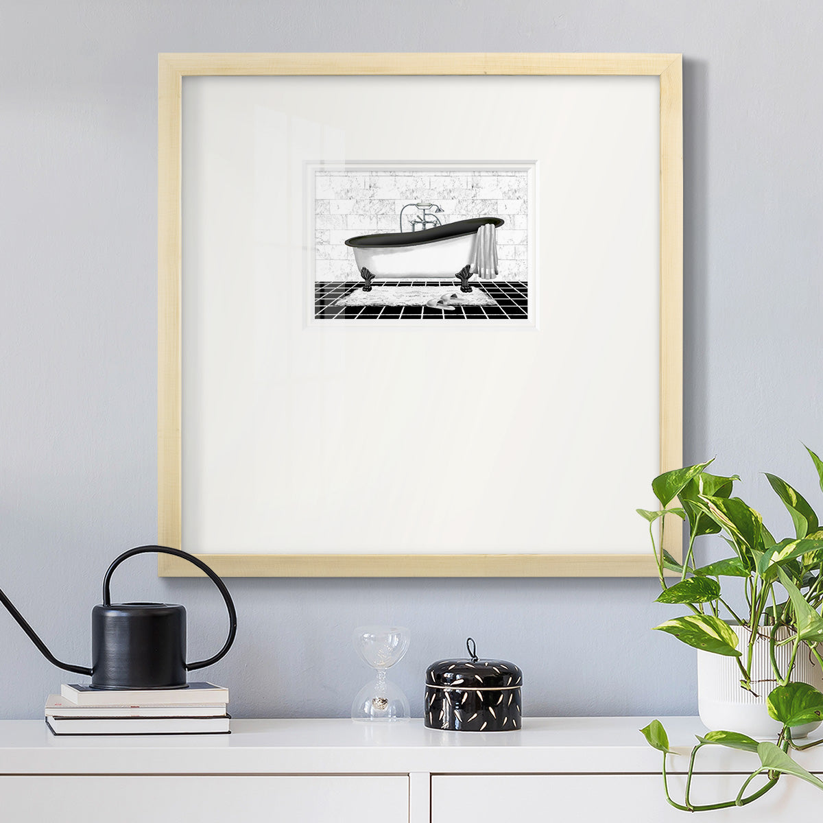 Modern Bath II Premium Framed Print Double Matboard