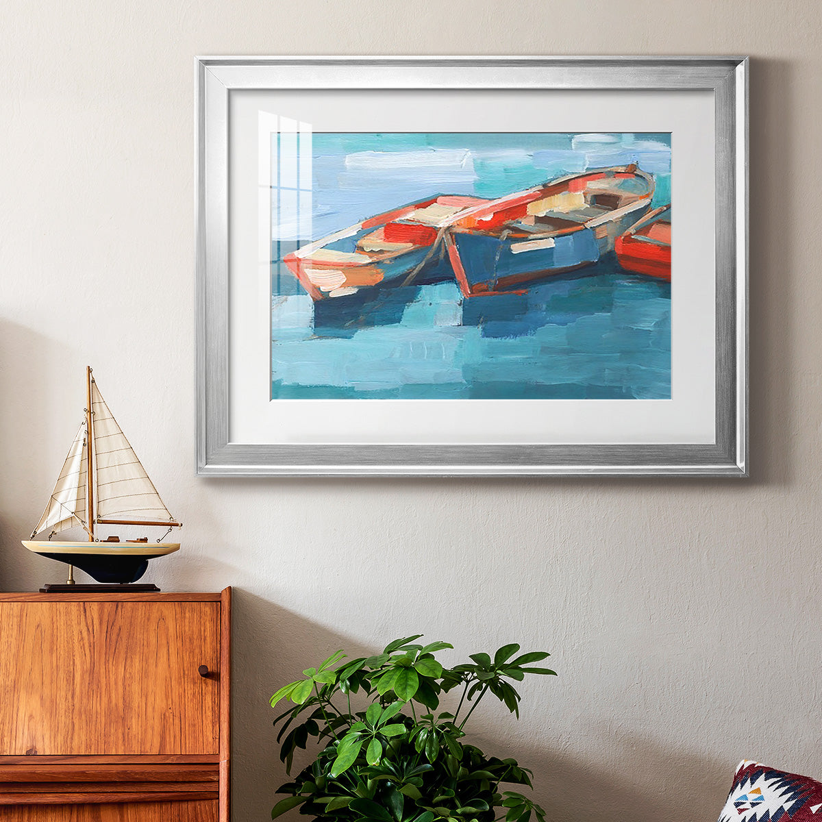 Primary Boats I Premium Framed Print - Ready to Hang