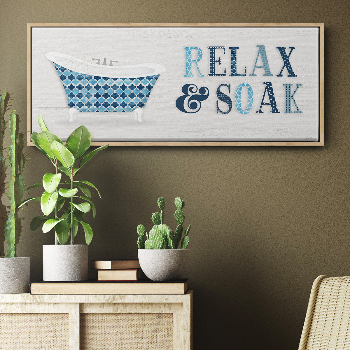 Relax and Soak - Floater Framed Canvas Print