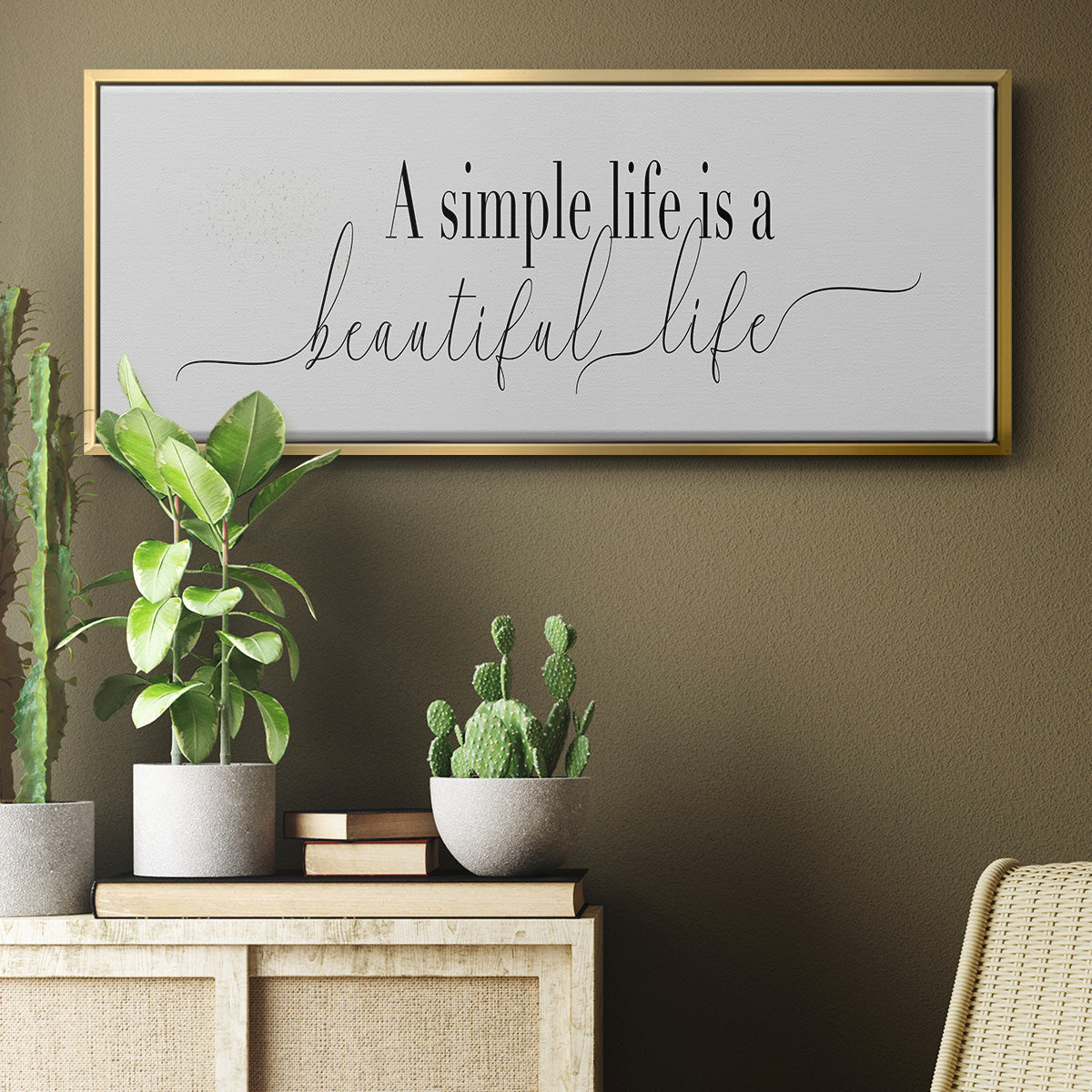 Simple Beautiful Life - Floater Framed Canvas Print