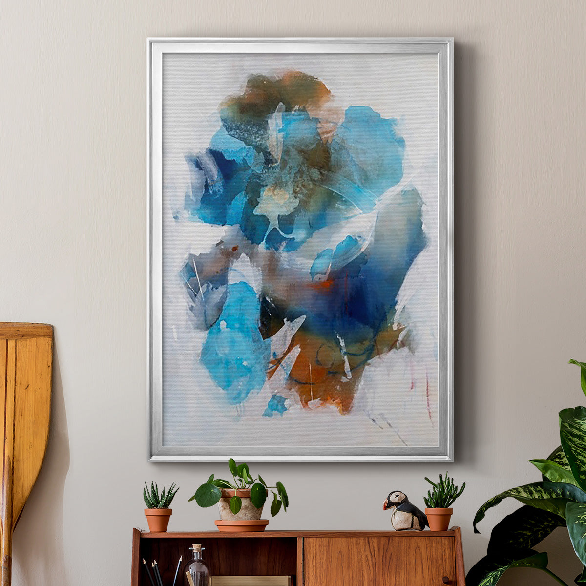 Misty Blue II - Modern Framed Canvas Print