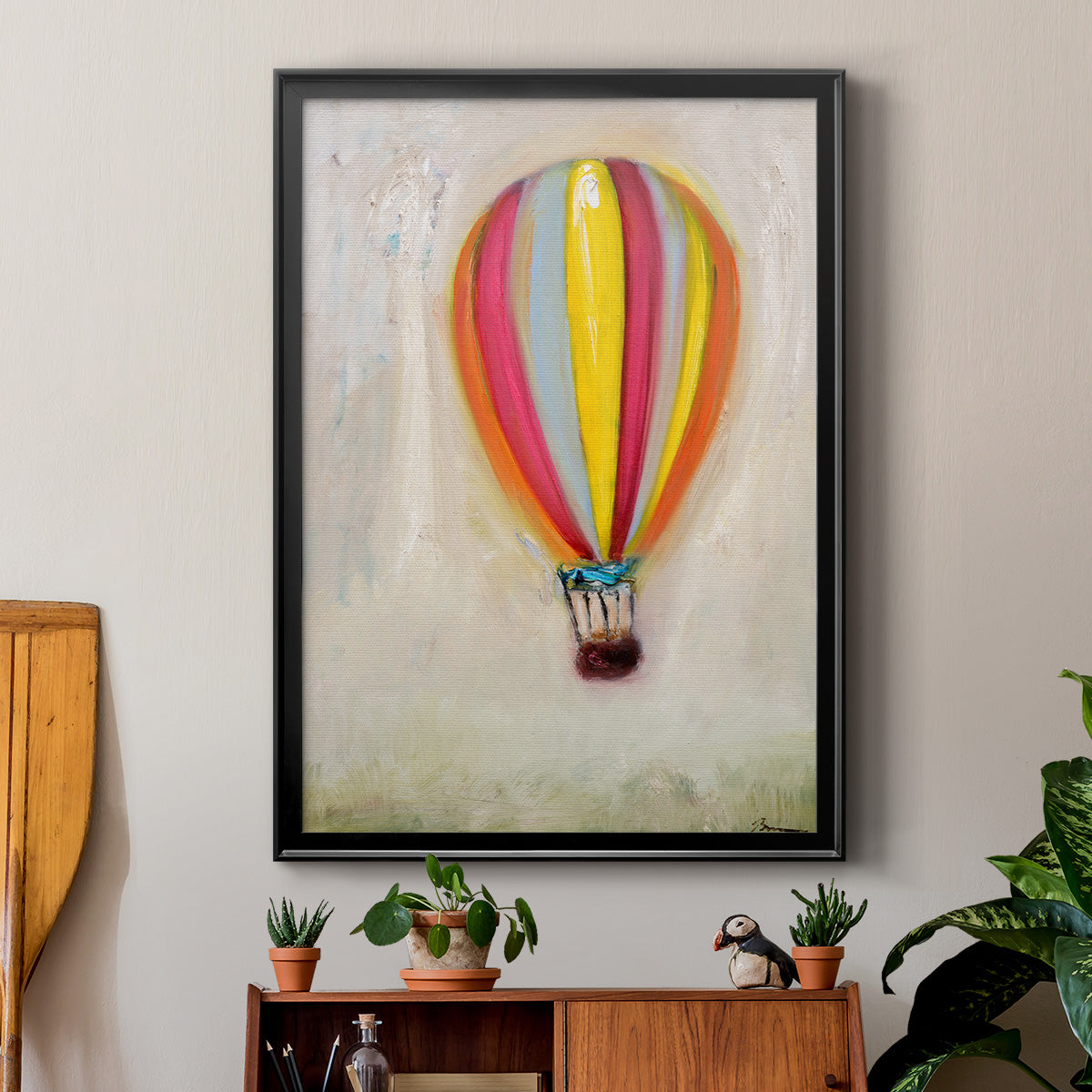 Lucky Hot Air Balloon -  Framed Canvas Print