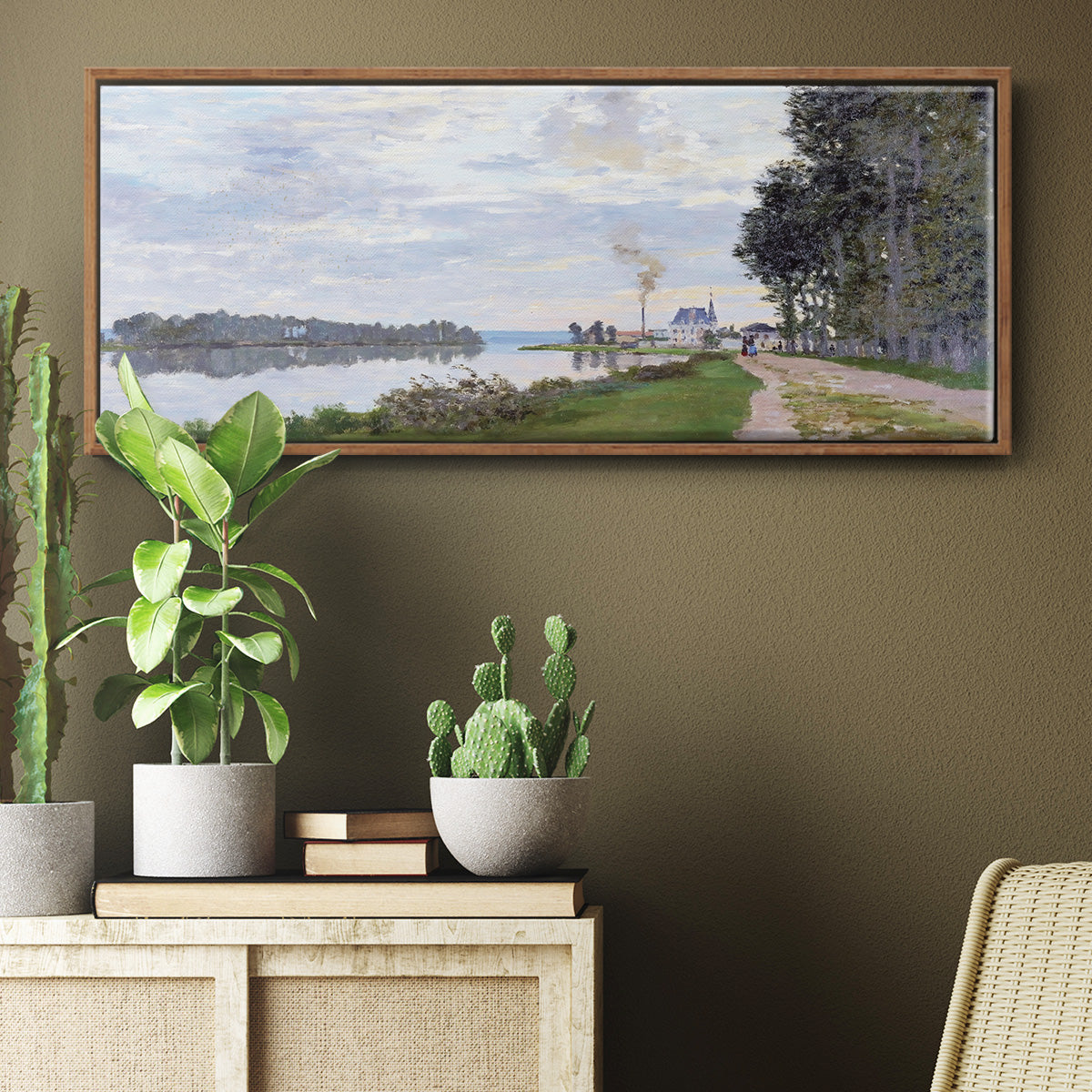 The Promenade at Argenteuil, 1872 - Floater Framed Canvas Print